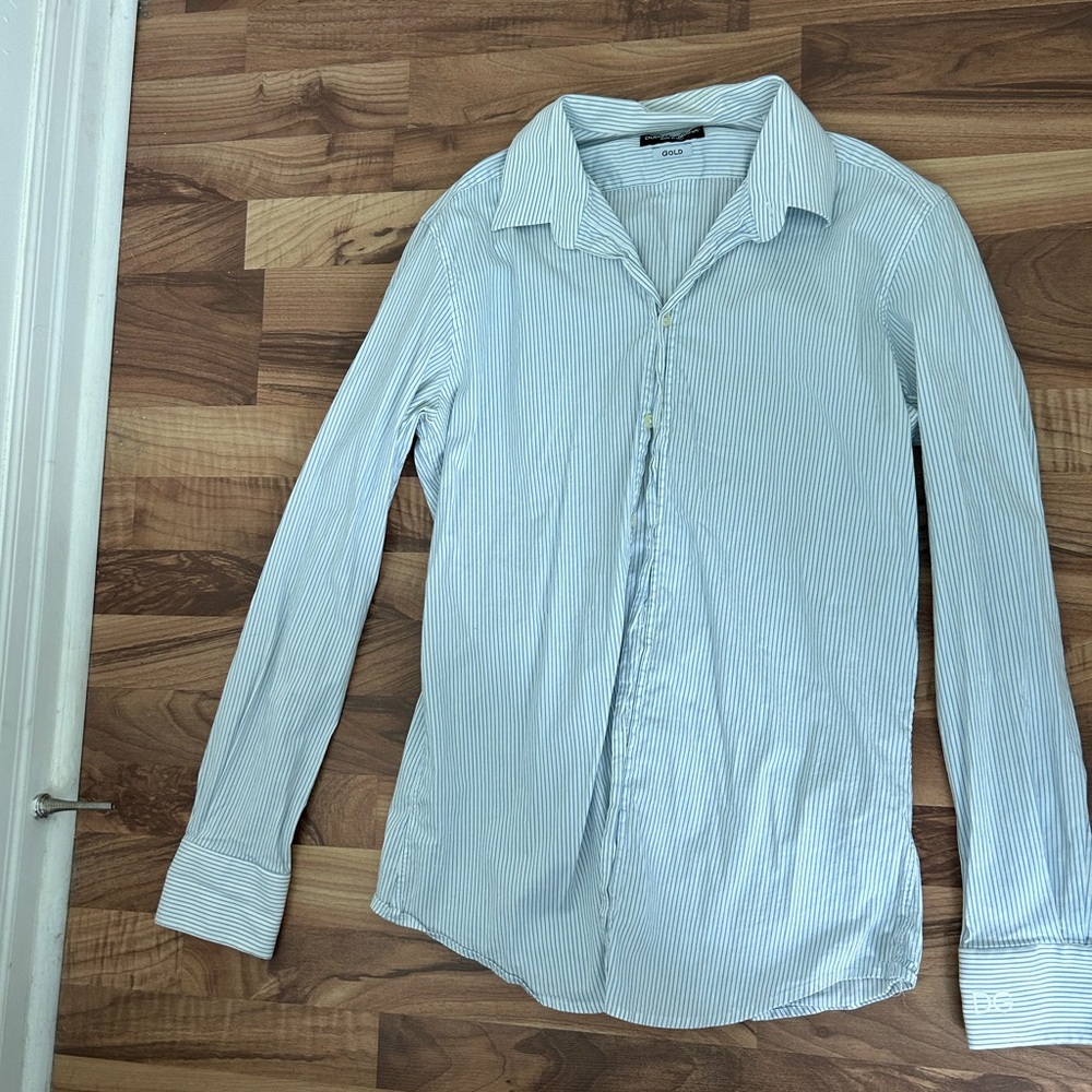 Light blue striped Dolce & Gabbana designer dress shirt
